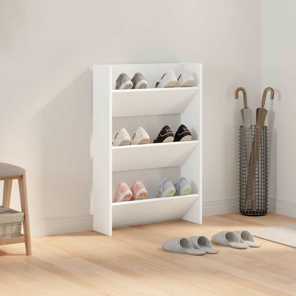 806759 vidaXL Wall Shoe Cabinet White 60x18x90 cm Engineered Wood
