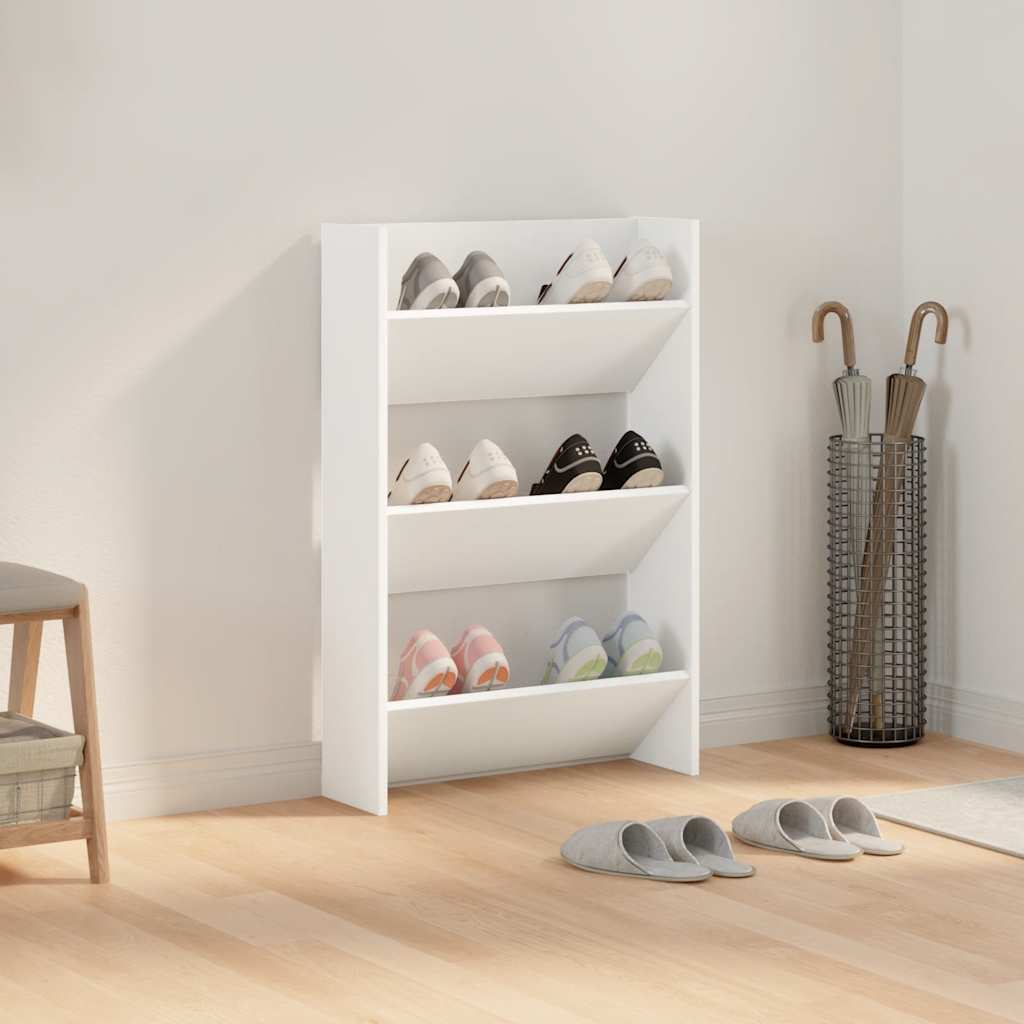 vidaXL Wall Shoe Cabinet White 60x18x90 cm Engineered Wood