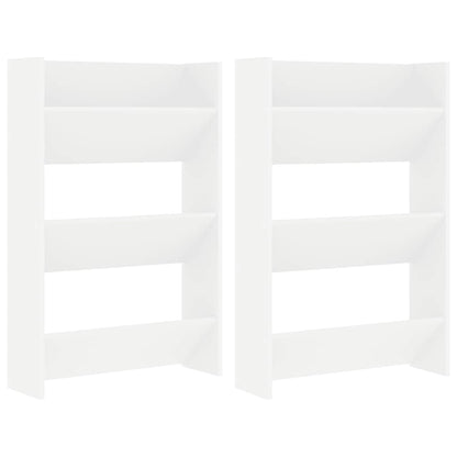 vidaXL Wall Shoe Cabinets 2 pcs  White 60x18x90 cm Engineered Wood