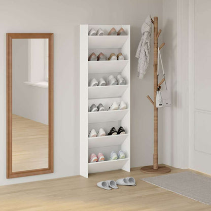 vidaXL Wall Shoe Cabinets 2 pcs  White 60x18x90 cm Engineered Wood
