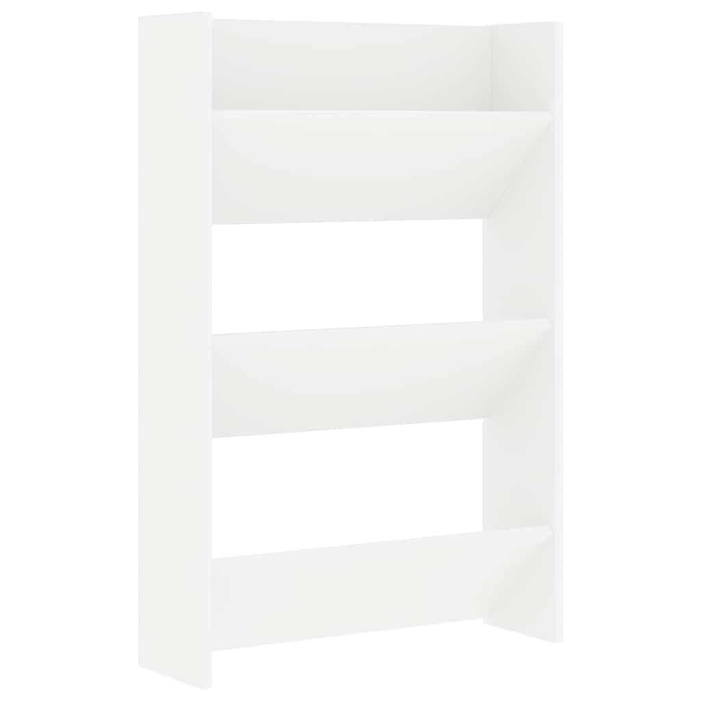 vidaXL Wall Shoe Cabinets 2 pcs  White 60x18x90 cm Engineered Wood