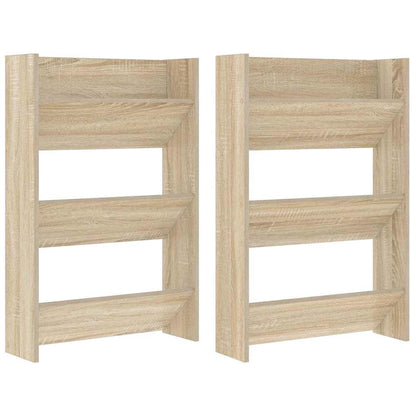 vidaXL Wall Shoe Cabinets 2 pcs Sonoma Oak 60x18x90cm Engineered Wood