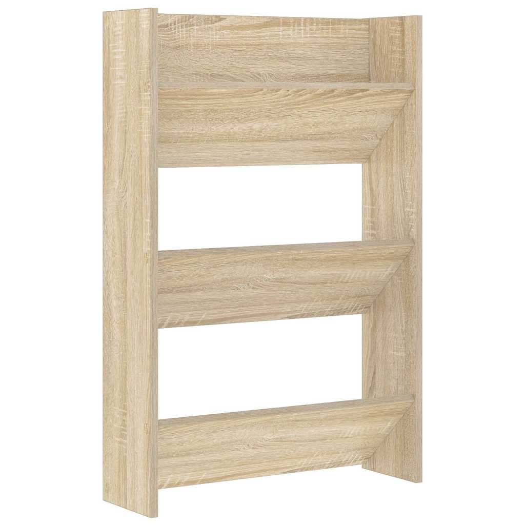 vidaXL Wall Shoe Cabinets 2 pcs  Sonoma Oak 60x18x90 cm Engineered Wood