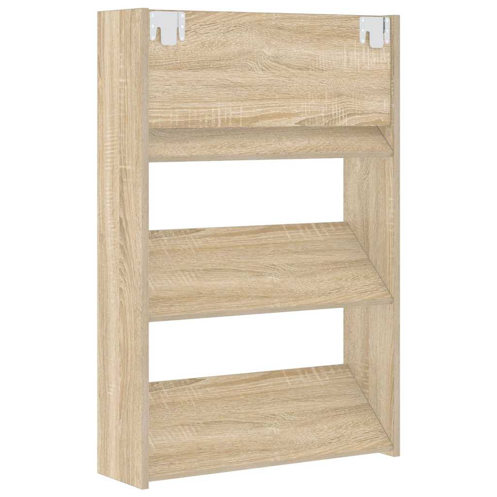 vidaXL Wall Shoe Cabinets 2 pcs  Sonoma Oak 60x18x90 cm Engineered Wood