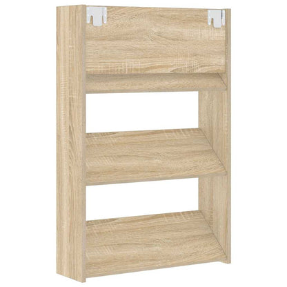 vidaXL Wall Shoe Cabinets 2 pcs  Sonoma Oak 60x18x90 cm Engineered Wood