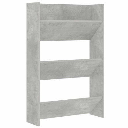 806767 vidaXL Wall Shoe Cabinet Concrete Grey 60x18x90 cm Engineered Wood