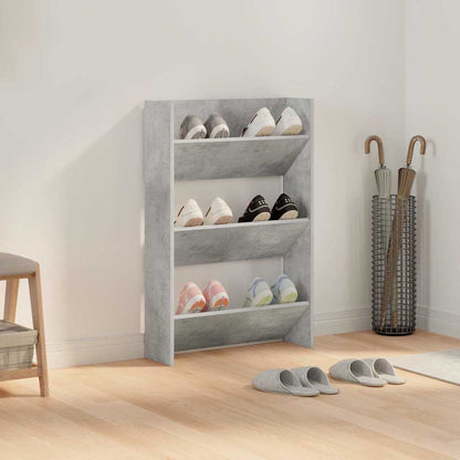 806767 vidaXL Wall Shoe Cabinet Concrete Grey 60x18x90 cm Engineered Wood