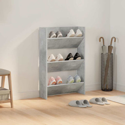 vidaXL Wall Shoe Cabinet Concrete Grey 60x18x90 cm Engineered Wood