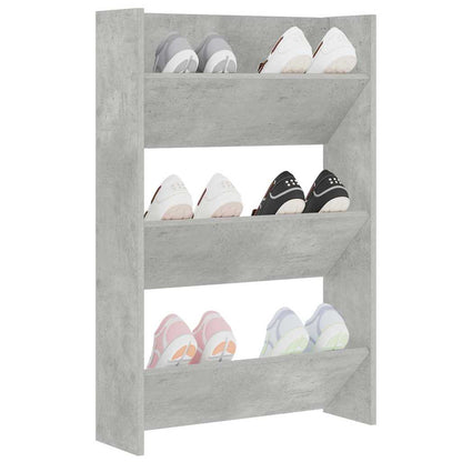 806767 vidaXL Wall Shoe Cabinet Concrete Grey 60x18x90 cm Engineered Wood