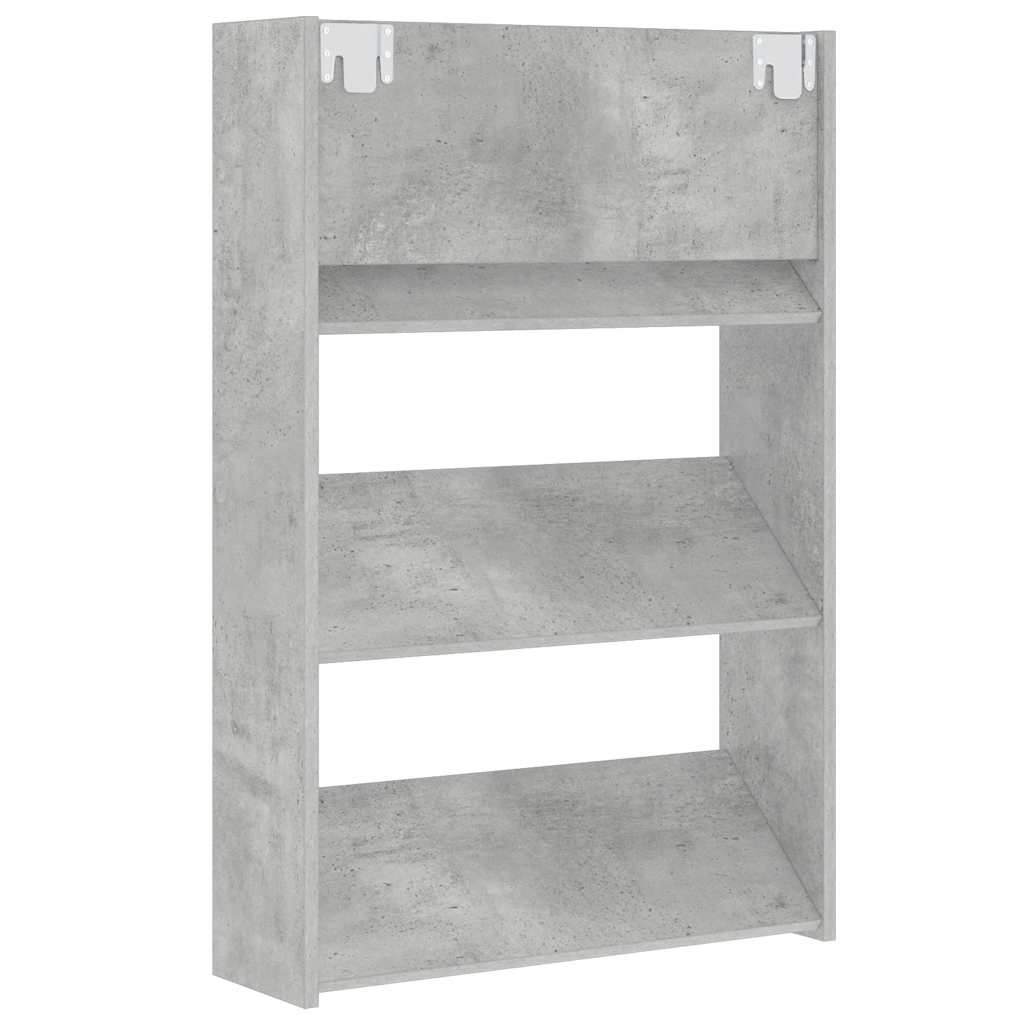 vidaXL Wall Shoe Cabinet Concrete Grey 60x18x90 cm Engineered Wood