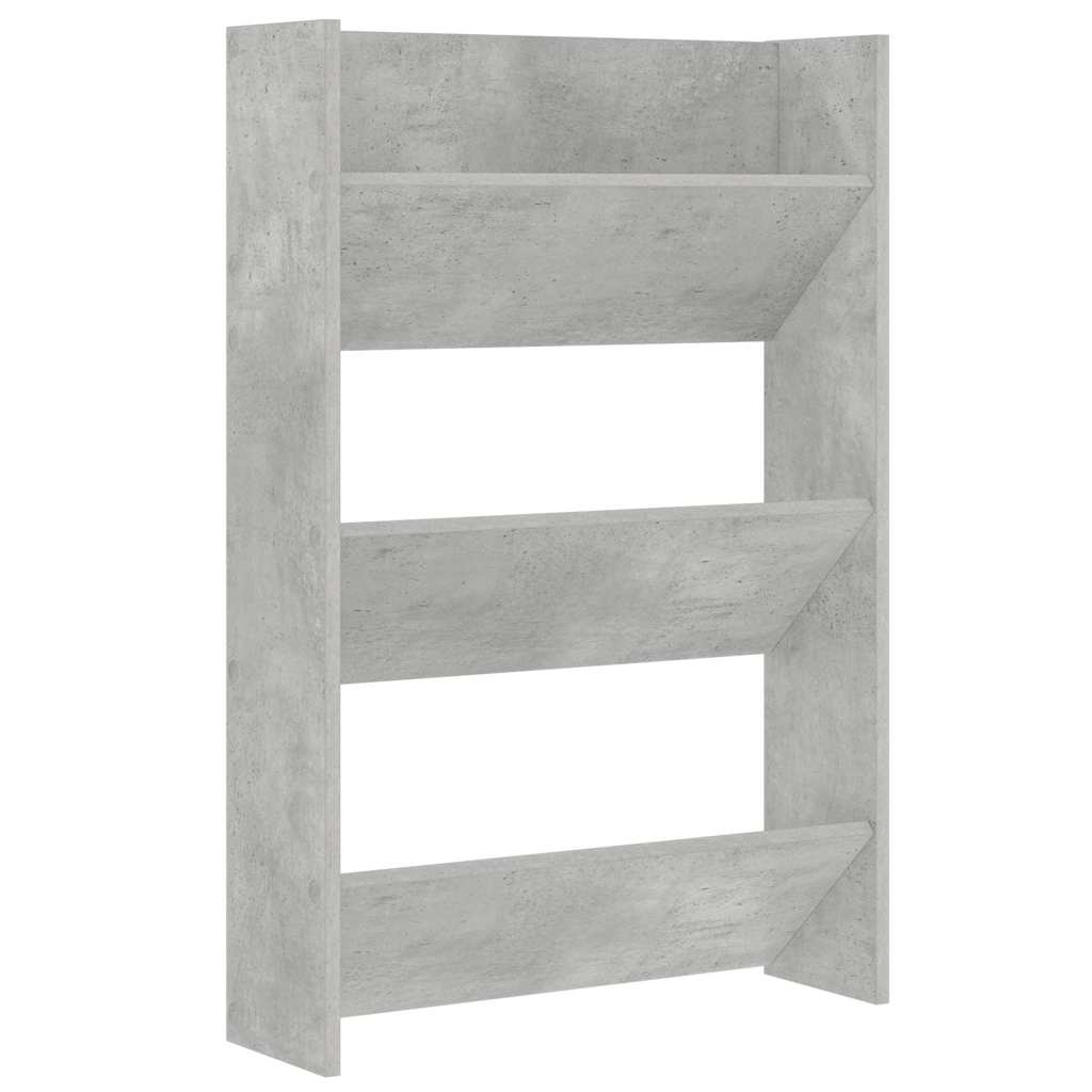 vidaXL Wall Shoe Cabinets 2 pcs Concrete Grey 60x18x90 cm