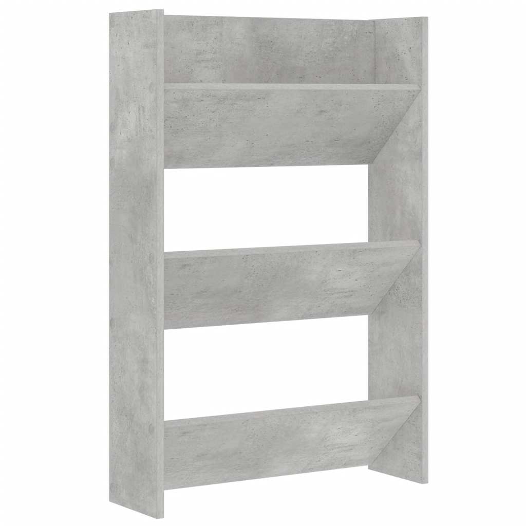 vidaXL Wall Shoe Cabinets 2 pcs  Concrete Grey 60x18x90 cm Engineered Wood