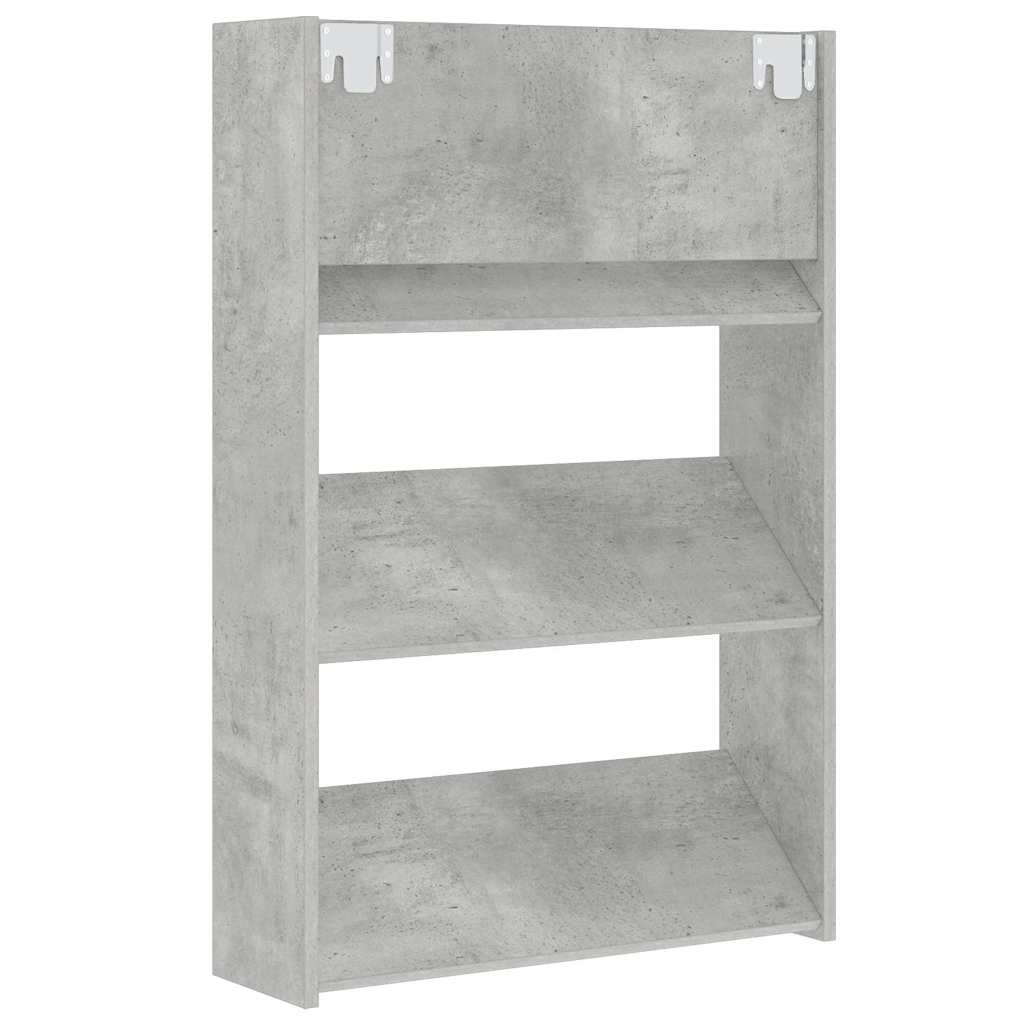 vidaXL Wall Shoe Cabinets 2 pcs Concrete Grey 60x18x90 cm