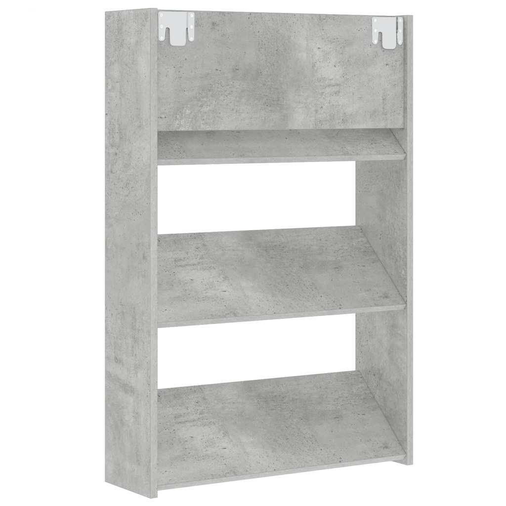vidaXL Wall Shoe Cabinets 2 pcs  Concrete Grey 60x18x90 cm Engineered Wood