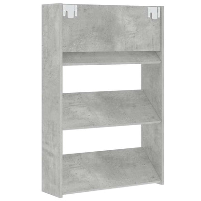 vidaXL Wall Shoe Cabinets 2 pcs  Concrete Grey 60x18x90 cm Engineered Wood