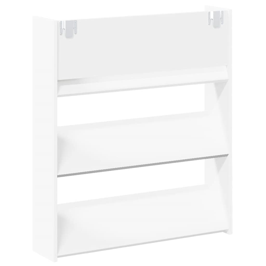 vidaXL Wall Shoe Cabinets 2 pcs  White 80x18x90 cm Engineered Wood