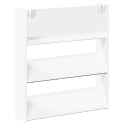 vidaXL Wall Shoe Cabinets 2 pcs  White 80x18x90 cm Engineered Wood