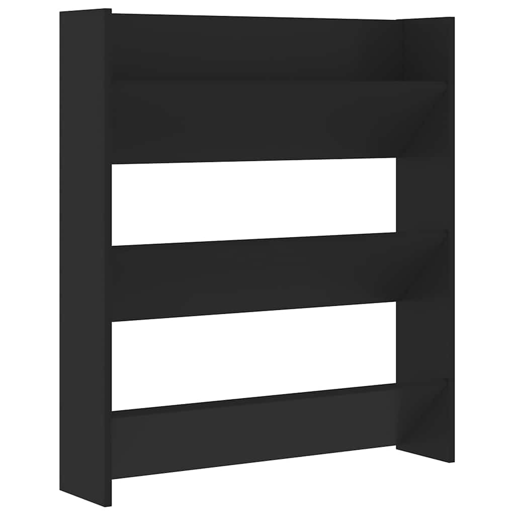 806779 vidaXL Wall Shoe Cabinet Black 80x18x90 cm Engineered Wood