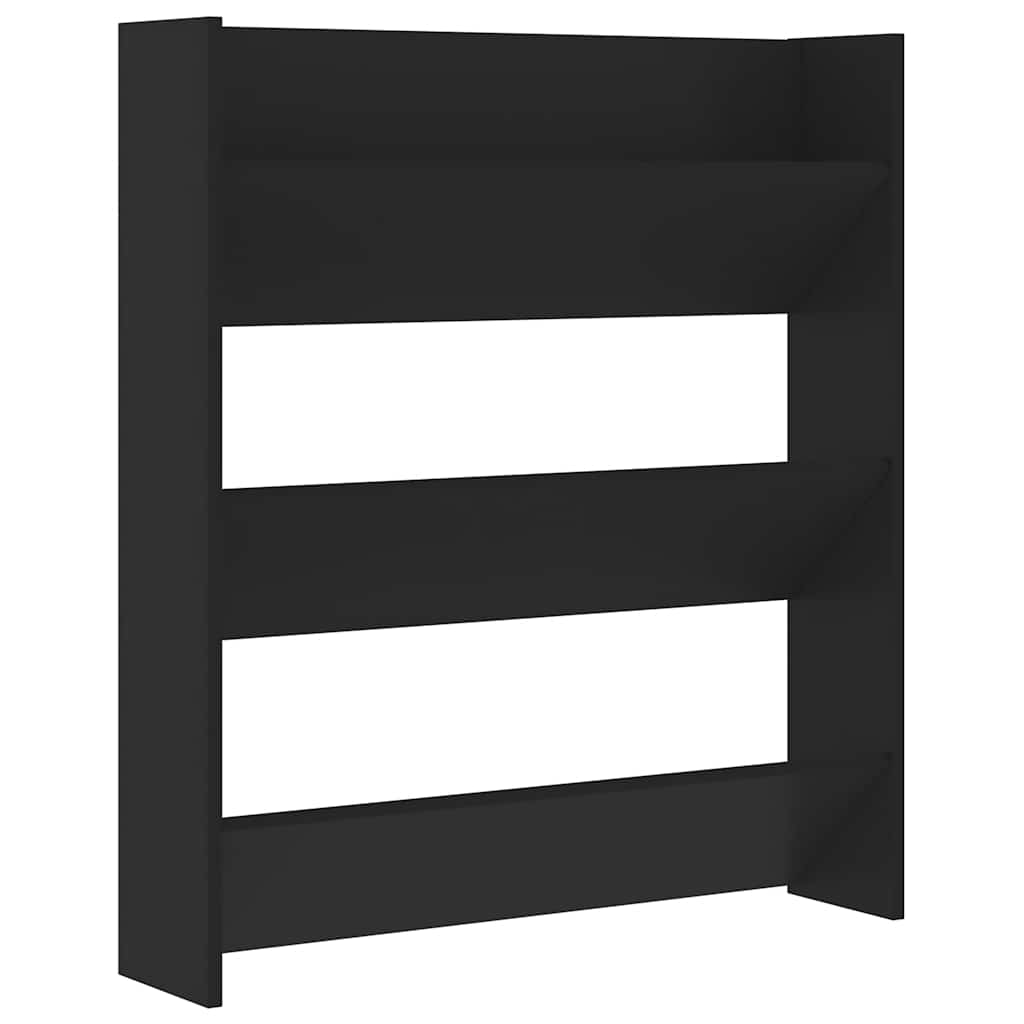 vidaXL Wall Shoe Cabinet Black 80x18x90 cm Engineered Wood
