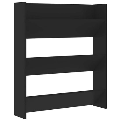 vidaXL Wall Shoe Cabinet Black 80x18x90 cm Engineered Wood