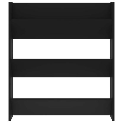 vidaXL Wall Shoe Cabinet Black 80x18x90 cm Engineered Wood