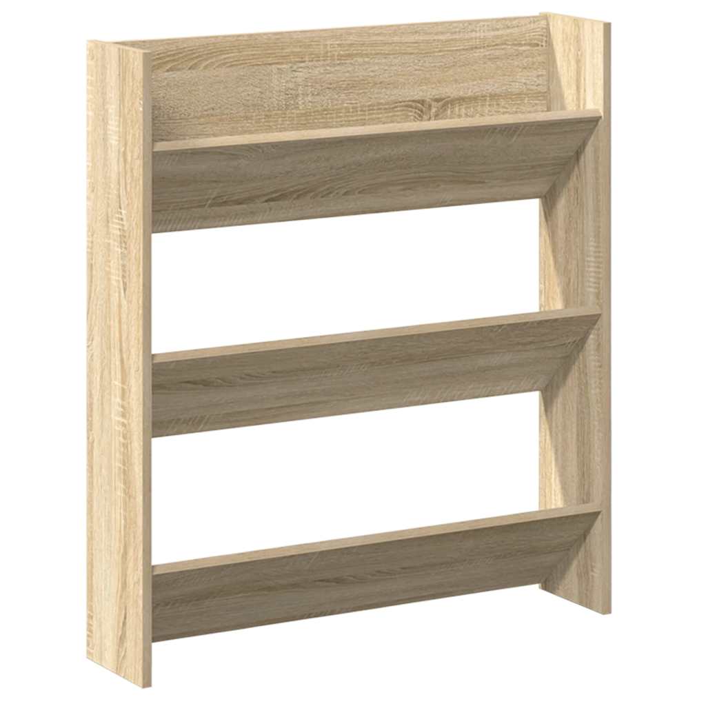 vidaXL Wall Shoe Cabinet Sonoma Oak 80x18x90 cm Engineered Wood