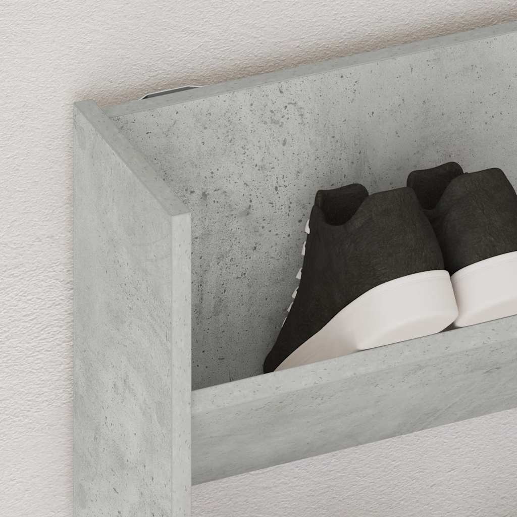 vidaXL Wall Shoe Cabinet Concrete Grey 80x18x90 cm Engineered Wood