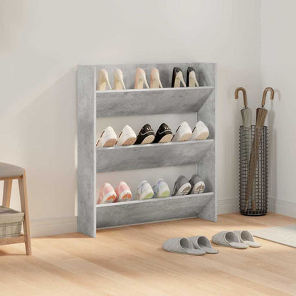806785 vidaXL Wall Shoe Cabinet Concrete Grey 80x18x90 cm Engineered Wood