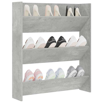 806785 vidaXL Wall Shoe Cabinet Concrete Grey 80x18x90 cm Engineered Wood
