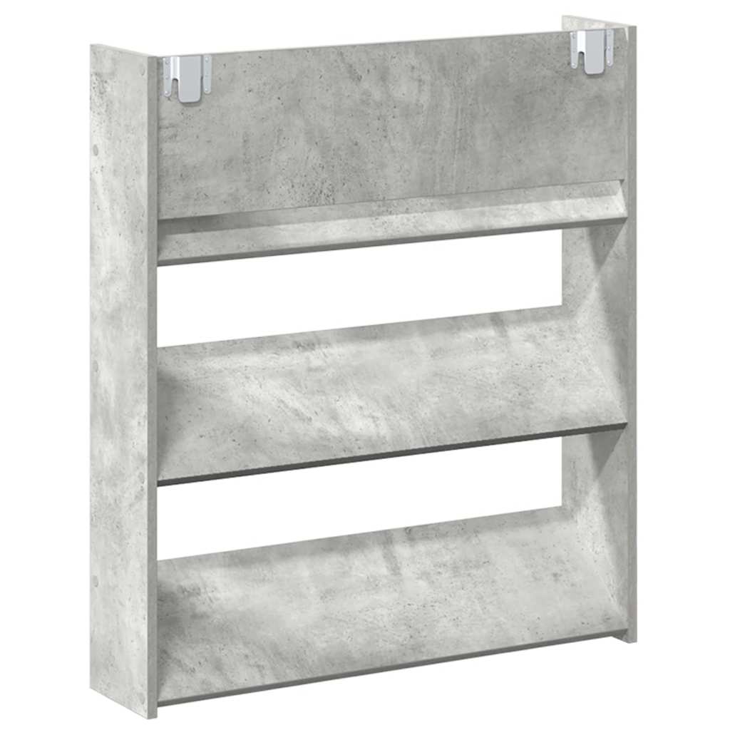 vidaXL Wall Shoe Cabinet Concrete Grey 80x18x90 cm Engineered Wood