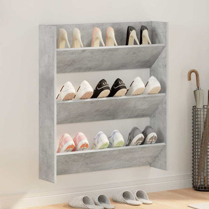 806785 vidaXL Wall Shoe Cabinet Concrete Grey 80x18x90 cm Engineered Wood