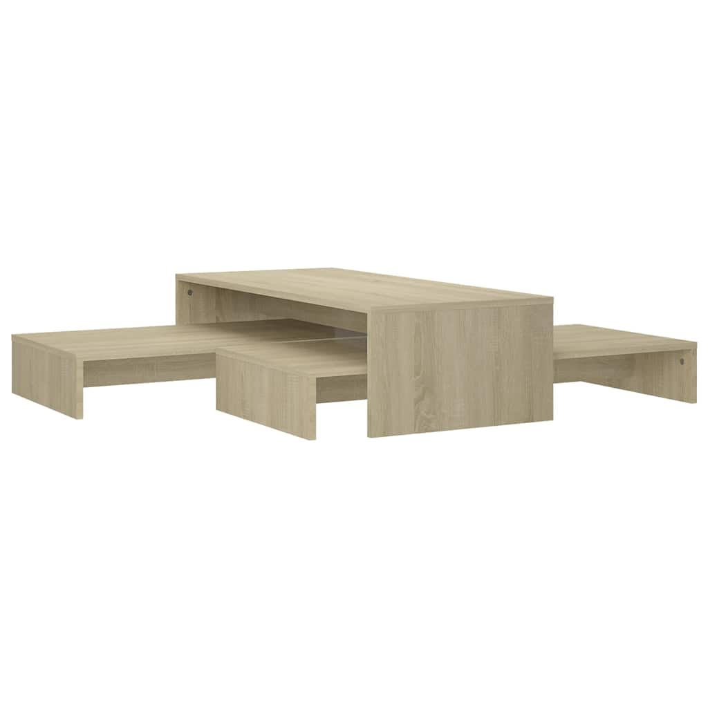 vidaXL Nesting Coffee Table Set Sonoma Oak 100x100x26.5 cm