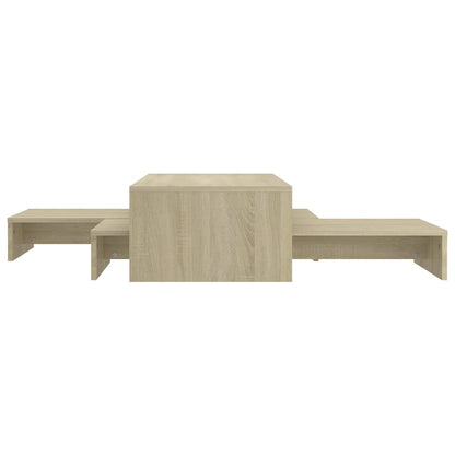 vidaXL Nesting Coffee Table Set Sonoma Oak 100x100x26.5 cm Engineered Wood