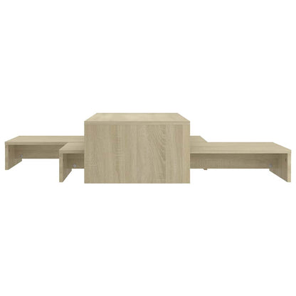 vidaXL Nesting Coffee Table Set Sonoma Oak 100x100x26.5 cm