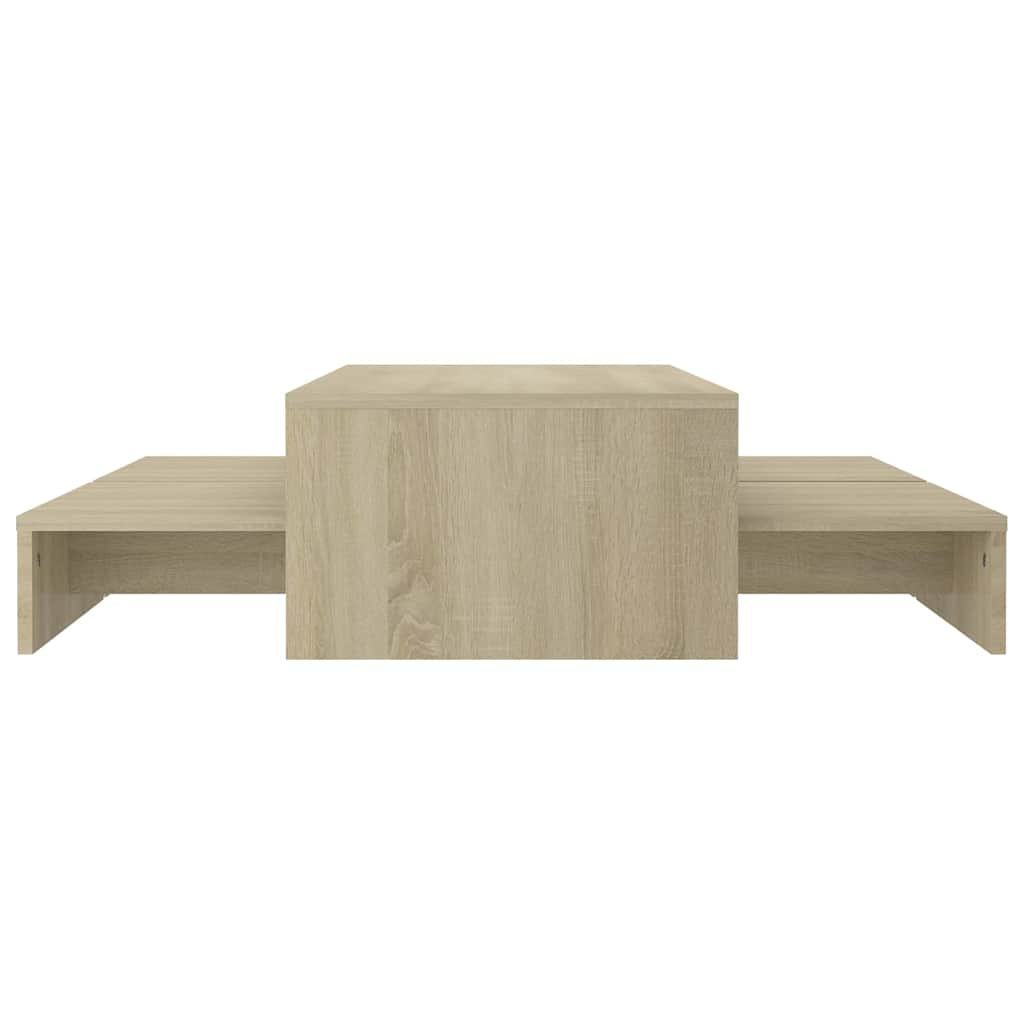 vidaXL Nesting Coffee Table Set Sonoma Oak 100x100x26.5 cm