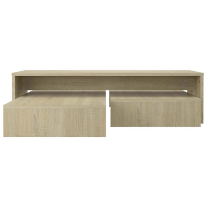 vidaXL Nesting Coffee Table Set Sonoma Oak 100x100x26.5 cm