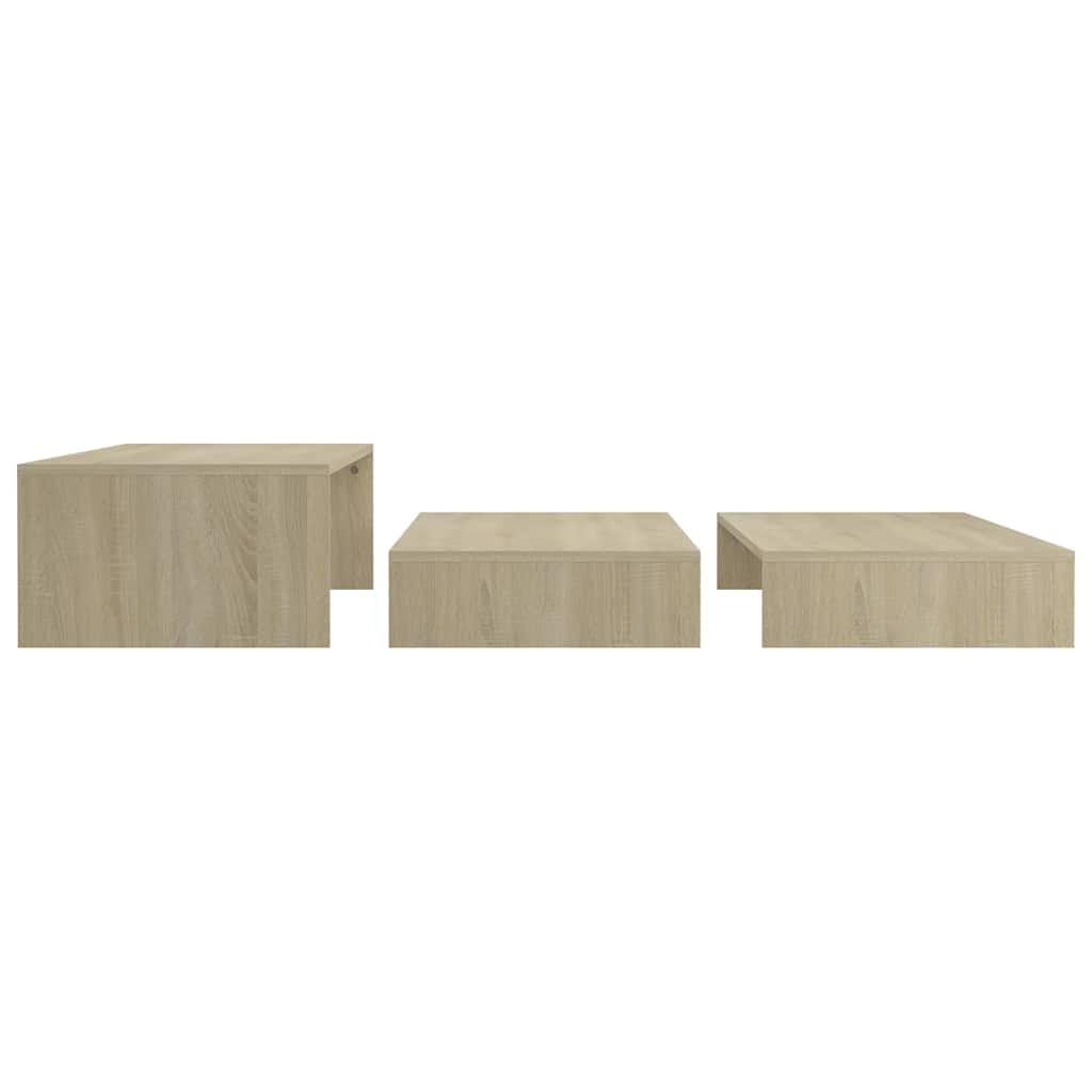 vidaXL Nesting Coffee Table Set Sonoma Oak 100x100x26.5 cm