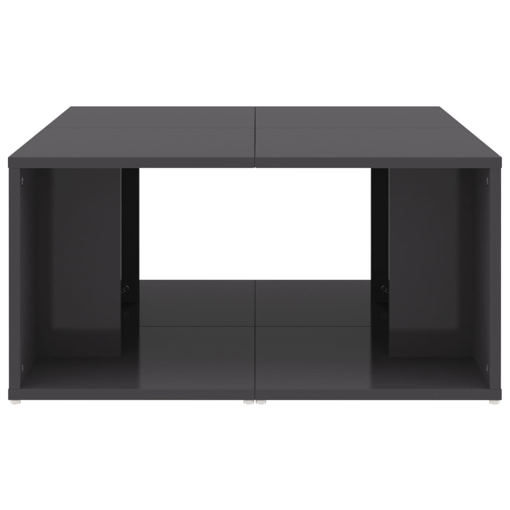 vidaXL Coffee Tables 4 pcs High Gloss Grey 33x33x33 cm Engineered Wood