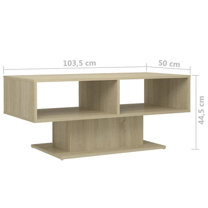 vidaXL Coffee Table Sonoma Oak 103.5x50x44.5 cm Engineered Wood
