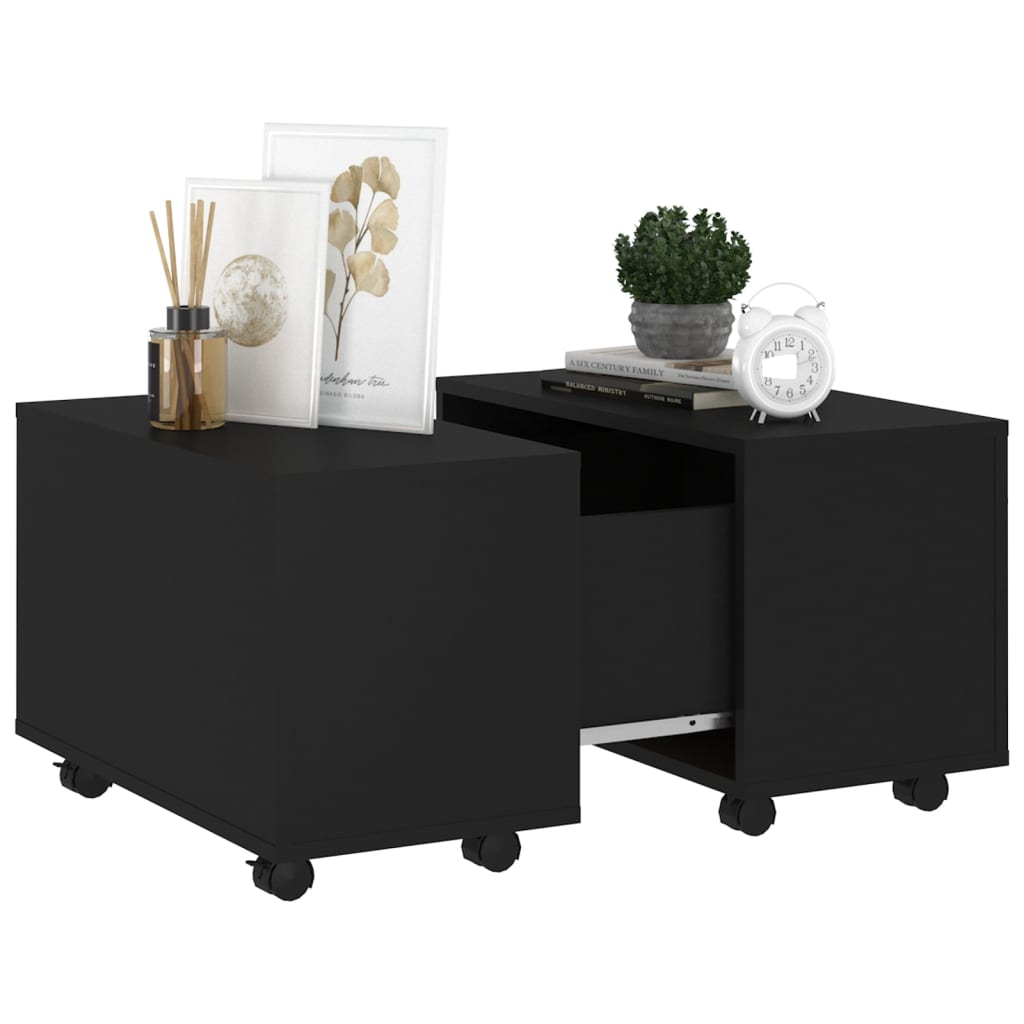 vidaXL Coffee Table | Black | Engineered wood | Small | Extendable
