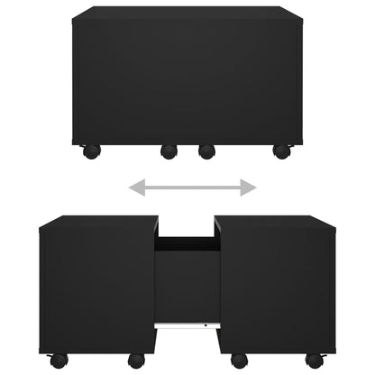 vidaXL Coffee Table | Black | Engineered wood | Small | Extendable