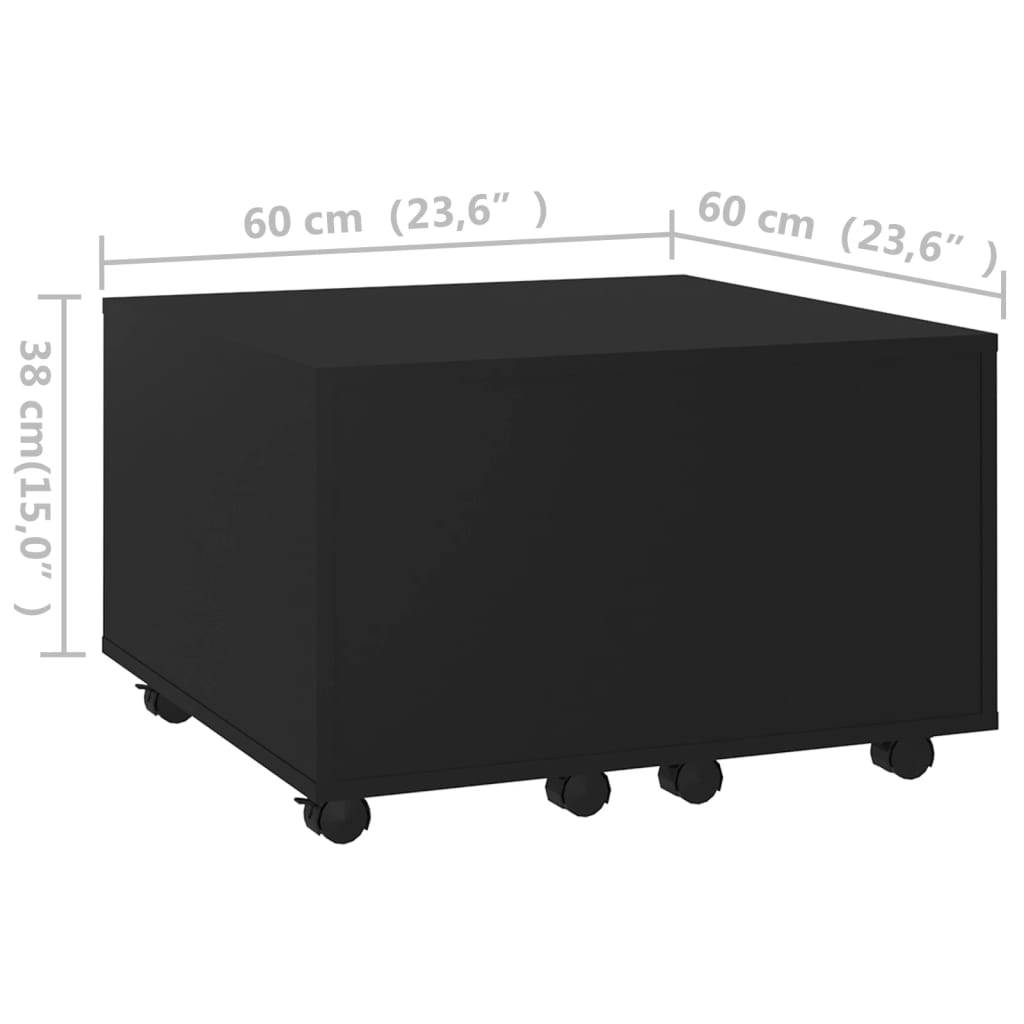 vidaXL Coffee Table | Black | Engineered wood | Small | Extendable