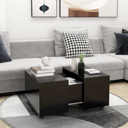 vidaXL Coffee Table | Black | Engineered wood | Small | Extendable