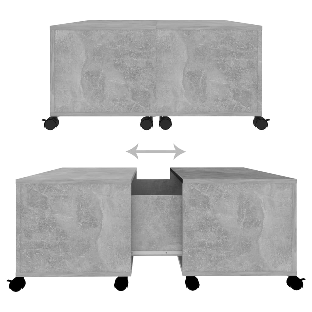 vidaXL Coffee Table | Concrete Grey | Engineered Wood | Medium |  Extendable