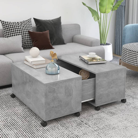 vidaXL Coffee Table | Concrete Grey | Engineered Wood | Medium |  Extendable