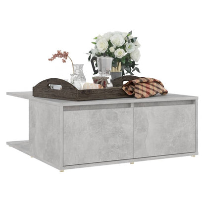 vidaXL Coffee Table | Concrete grey | Engineered wood | 80cm x 80cm