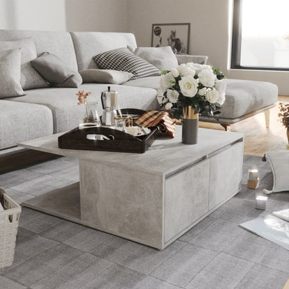 vidaXL Coffee Table | Concrete grey | Engineered wood | 80cm x 80cm