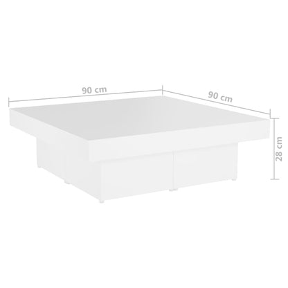 vidaXL Coffee Table White 90x90x28 cm Engineered Wood