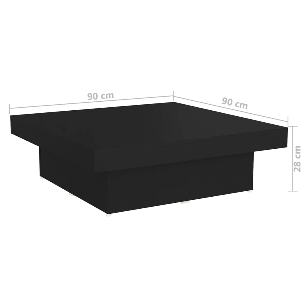vidaXL Coffee Table | Black | Engineered wood | Medium | Modern | Coffee Table