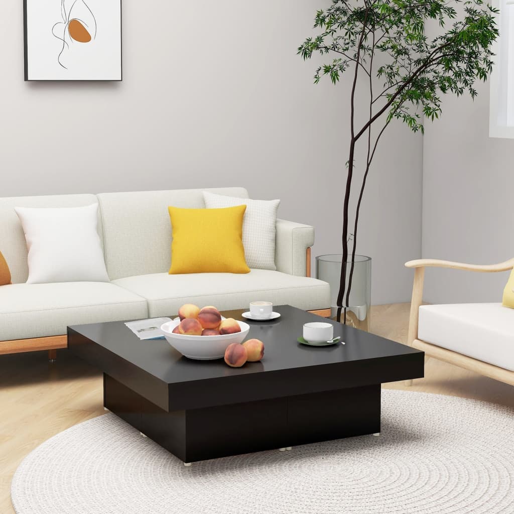 vidaXL Coffee Table | Black | Engineered wood | Medium | Modern | Coffee Table